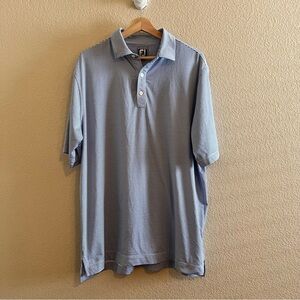 FootJoy Athletic Fit Blue Striped Golf Polo Size XL